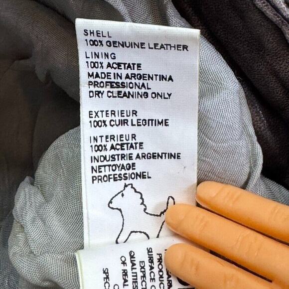 Doma Lamb Leather Mini Shorts 28" S Grey Brown Washed Vintage Finish $500 - Picture 15 of 16